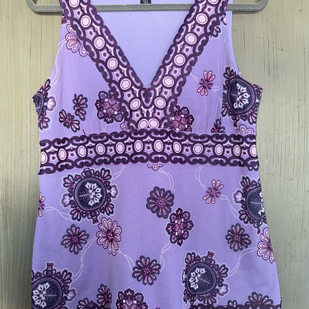 INC international concepts purple fuchsia magenta Nylon Mesh Stretch Top Size L